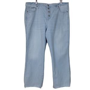 Old Navy Women's Button Fly High Rise Flare Light Wash Jeans Plus Size 18